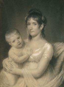 John Vanderlyn : Mrs. Daniel Strobel, Jr. (Anna Church Strobel) and Her Son, George